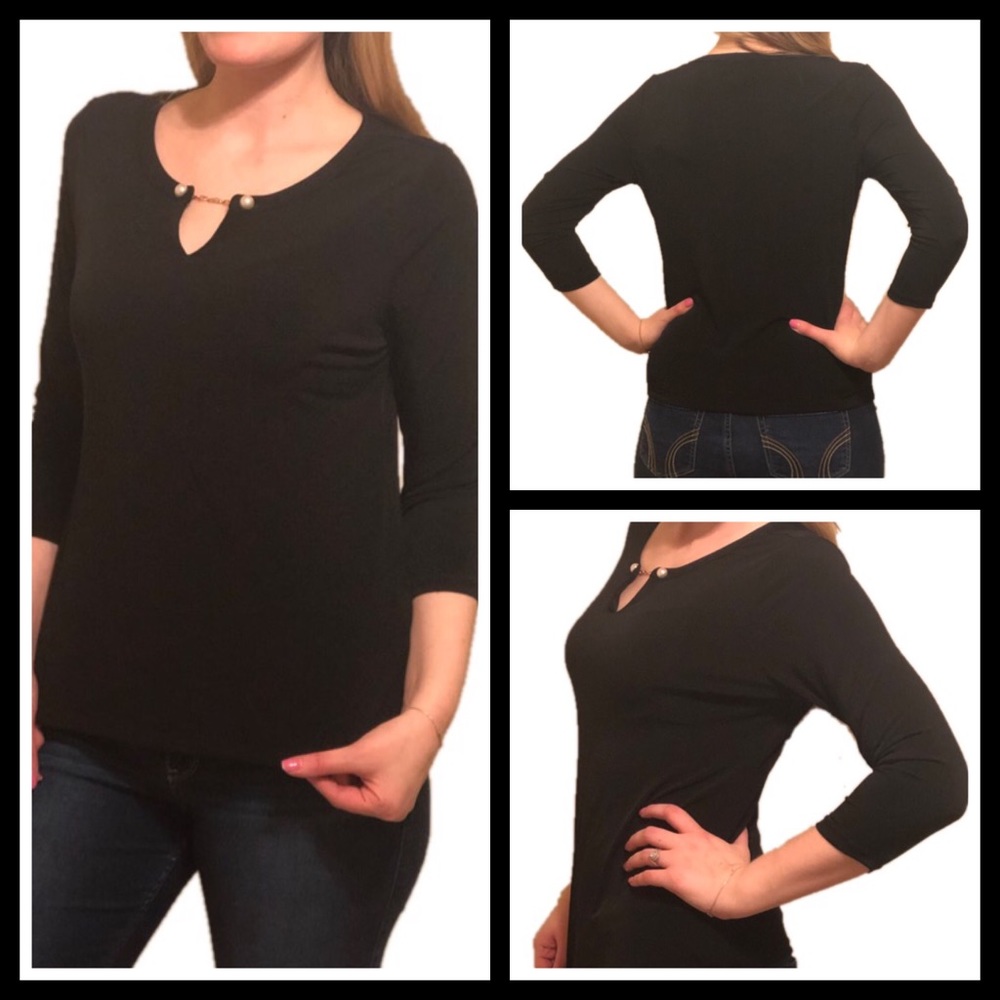 Calvin Klein | 3/4 Sleeve Black Blouse